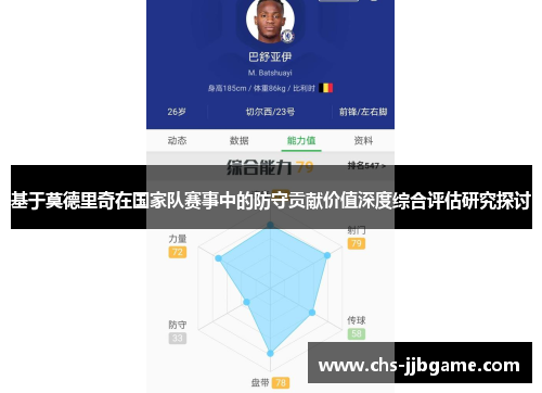 基于莫德里奇在国家队赛事中的防守贡献价值深度综合评估研究探讨